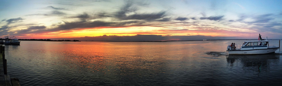 Scenes from Fire Island: Boats at Sunset